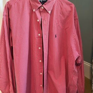 Ralph Lauren Red and blue plaid Men’s shirt size XL Blake 100% Two-Ply cotton